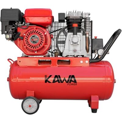Kawapower Compresor de Aire con Correas y Motor Gasolina 7HP, 50L, 250L/min, 8 BAR Kawapower Compresor de Aire con Correas y Motor Gasolina 7HP, 50L, 250L/min, 8 BAR