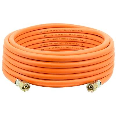 CFH Manguera de gas de goma de 10 m VS 780 – Manguera de gas de goma con conector G 3/8 LH a doble cara para flameadores y soldadores de gas, GLP, propano/butano, 20 bar, sellado cónico, de -30 °C a + CFH Manguera de gas de goma de 10 m VS 780 – Manguera de gas de goma con conector G 3/8 LH a doble cara para flameadores y soldadores de gas, GLP, propano/butano, 20 bar, sellado cónico, de -30 °C a +