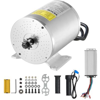 VEVOR Kit de Motor Eléctrico sin Escobillas de CC de 1800 W, 48 V y 4500 RPM con Controlador de Velocidad Mejorado y Kit de Empuñadura del Acelerador, Bicicletas Eléctricas,134 x 107 x 112 mm VEVOR Kit de Motor Eléctrico sin Escobillas de CC de 1800 W, 48 V y 4500 RPM con Controlador de Velocidad Mejorado y Kit de Empuñadura del Acelerador, Bicicletas Eléctricas,134 x 107 x 112 mm