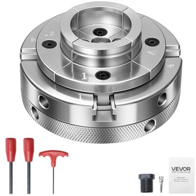 VEVOR Mandril para Torno de Madera 4 pulgadas 4 Mordazas, Juego de Mandril Autocentrante con Rosca de 1 pulgada x 8 TPI y Adaptador, Niquelado, Acero de Alta Dureza, para Trabajos de Carpintería VEVOR Mandril para Torno de Madera 4 pulgadas 4 Mordazas, Juego de Mandril Autocentrante con Rosca de 1 pulgada x 8 TPI y Adaptador, Niquelado, Acero de Alta Dureza, para Trabajos de Carpintería