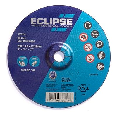 ECLIPSE Professional Tools Ruedas de corte (230 x 3.2 x 22.23mm) Pack de 5 ECLIPSE Professional Tools Ruedas de corte (230 x 3.2 x 22.23mm) Pack de 5