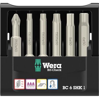 Wera Bit-Check 6 SHK 1 SB, 6 piezas Wera Bit-Check 6 SHK 1 SB, 6 piezas