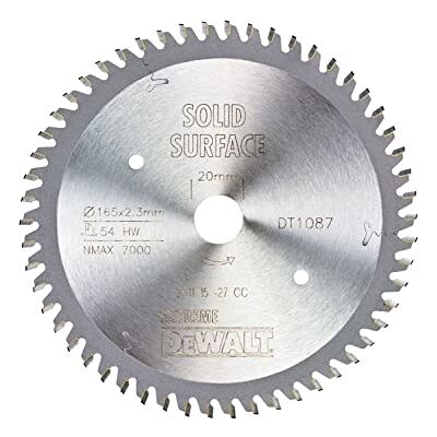 DeWalt Trespa extrema hoja de sierra circular 165 x 20 x 2,3 54 zhw DeWalt Trespa extrema hoja de sierra circular 165 x 20 x 2,3 54 zhw