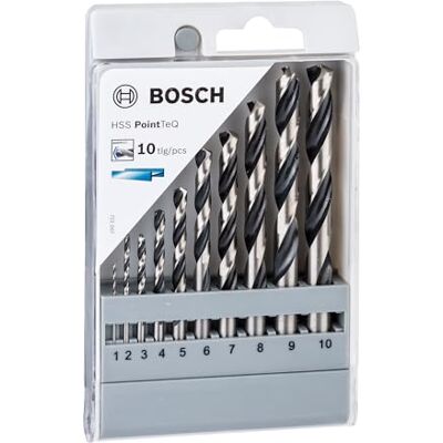 Bosch 2608577348 Broca Espiral para Metal HSS Set PointTeQ, DIN 338, 10 Piezas, 0 W, 0 V Bosch 2608577348 Broca Espiral para Metal HSS Set PointTeQ, DIN 338, 10 Piezas, 0 W, 0 V