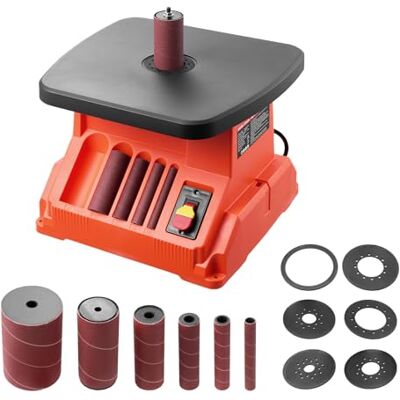 VEVOR Lijadora de Husillo Oscilante, 2000 RPM, 6 Manguitos de 12,7/19/25,4/38,1/50,8/76,2 mm, Carrera 16 mm y Mesa de Trabajo 390 x 415 mm para Acabado de Muebles, Manualidades y Carpintería VEVOR Lijadora de Husillo Oscilante, 2000 RPM, 6 Manguitos de 12,7/19/25,4/38,1/50,8/76,2 mm, Carrera 16 mm y Mesa de Trabajo 390 x 415 mm para Acabado de Muebles, Manualidades y Carpintería