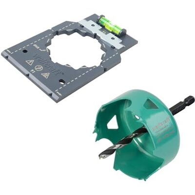 wolfcraft Juego de proyecto «Instalación de cajas empotradas», Ø 68 mm Para la preparación de instalaciones eléctricas en construcción en seco wolfcraft Juego de proyecto «Instalación de cajas empotradas», Ø 68 mm Para la preparación de instalaciones eléctricas en construcción en seco