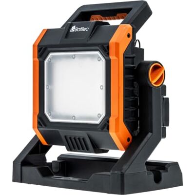BATILEC Proyector de trabajo 4000 lm + 5 adaptadores 18-20 V compatible con batería Black & Decker, Bosch, Dewalt, Makita, Metabo, Milwaukee y Stanley IP65 BATILEC Proyector de trabajo 4000 lm + 5 adaptadores 18-20 V compatible con batería Black & Decker, Bosch, Dewalt, Makita, Metabo, Milwaukee y Stanley IP65