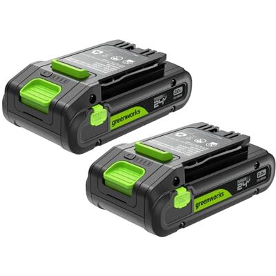 Greenworks TwinPack 24V 2Ah Batería Recargable de Alta Potencia USB-C Batería de Iones de Litio Compatible con Todos los más de 200 Dispositivos 24V, 2 años de garantía K2D4NNA Greenworks TwinPack 24V 2Ah Batería Recargable de Alta Potencia USB-C Batería de Iones de Litio Compatible con Todos los más de 200 Dispositivos 24V, 2 años de garantía K2D4NNA
