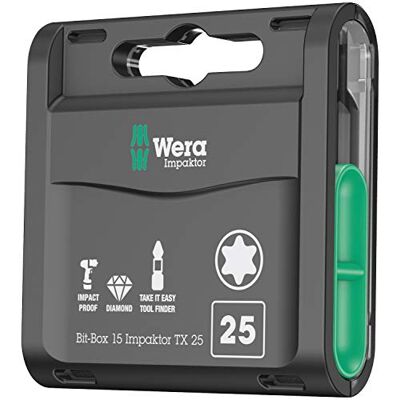 Wera Puntas, 25 x 25 mm, Set de 15 Piezas Wera Puntas, 25 x 25 mm, Set de 15 Piezas