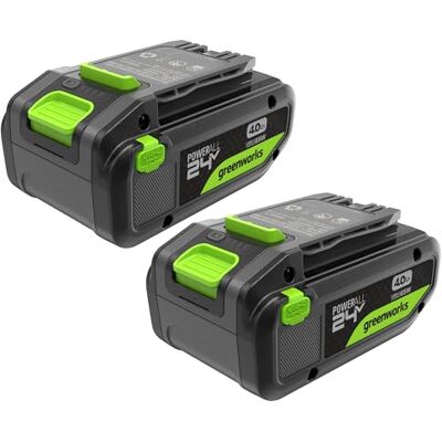 Greenworks TwinPack 24V 4Ah Batería Recargable de Alta Potencia USB-C Batería de Iones de Litio Compatible con Todos los más de 200 Dispositivos 24V, 2 años de garantía K2D8NNA Greenworks TwinPack 24V 4Ah Batería Recargable de Alta Potencia USB-C Batería de Iones de Litio Compatible con Todos los más de 200 Dispositivos 24V, 2 años de garantía K2D8NNA