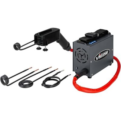 Vigor Calentador de inducción , 1,5 kW de potencia, con pantalla LED, empuñadura de pistola, 4 bobinas, 220 V, para calentamiento rápido sin llama, incl. maletín Vigor Calentador de inducción , 1,5 kW de potencia, con pantalla LED, empuñadura de pistola, 4 bobinas, 220 V, para calentamiento rápido sin llama, incl. maletín