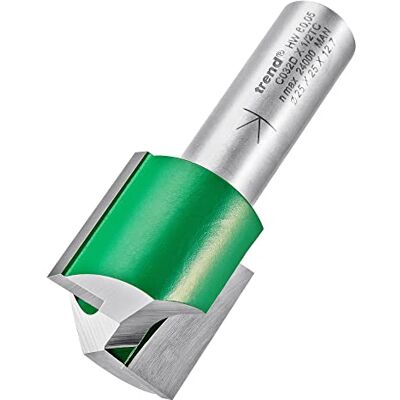 Trend CraftPro Cortador de Fresadora Recto de Dos Flautas, Mango de 1/2 Pulgada, Diámetro de Corte de 25mm y Longitud de Corte de 25mm, metal duro (TCT), Trend CraftPro Cortador de Fresadora Recto de Dos Flautas, Mango de 1/2 Pulgada, Diámetro de Corte de 25mm y Longitud de Corte de 25mm, metal duro (TCT),