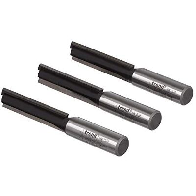 Trend Pack Trade de 3 fresas rectas multiusos, vástago de 1/2 pulgada con diámetro de corte de 12,7 mm y longitud de corte de 50 mm, metal duro (TCT), Trend Pack Trade de 3 fresas rectas multiusos, vástago de 1/2 pulgada con diámetro de corte de 12,7 mm y longitud de corte de 50 mm, metal duro (TCT),