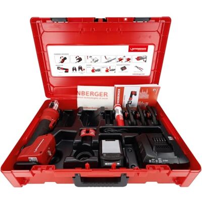 Rothenberger Romax Nano Máquina de prensado, capacidad de batería de 2 Ah, contorno de la cuenca de prensado M, 15 mm-22 mm-28 mm de diámetro de rango de trabajo, prensado, inteligente y Rothenberger Romax Nano Máquina de prensado, capacidad de batería de 2 Ah, contorno de la cuenca de prensado M, 15 mm-22 mm-28 mm de diámetro de rango de trabajo, prensado, inteligente y