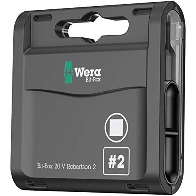 Wera Bit-Box 20 V Robertson 2, Puntas Robertson, # 2 x 25 mm, 20 piezas Wera Bit-Box 20 V Robertson 2, Puntas Robertson, # 2 x 25 mm, 20 piezas