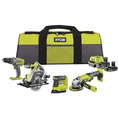 Ryobi 18V ONE+ Kit combinado inalámbrico 8 piezas RCK184O-242SZL (taladro de percusión, amoladora angular, sierra circular, amoladora Delta, batería 4.0Ah y 2.0Ah, cargador en bolsa de herramientas) Ryobi 18V ONE+ Kit combinado inalámbrico 8 piezas RCK184O-242SZL (taladro de percusión, amoladora angular, sierra circular, amoladora Delta, batería 4.0Ah y 2.0Ah, cargador en bolsa de herramientas)