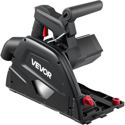 VEVOR Sierra Circular de Inmersión Hoja de Carburo de 165,1 mm con 48 Dientes, Ajuste de Ángulo de 0 a 45°, Profundidad de Corte de 55 mm, para Madera y Plástico, Negro, Riel Guía No Incluido VEVOR Sierra Circular de Inmersión Hoja de Carburo de 165,1 mm con 48 Dientes, Ajuste de Ángulo de 0 a 45°, Profundidad de Corte de 55 mm, para Madera y Plástico, Negro, Riel Guía No Incluido