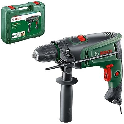 Bosch taladro percutor eléctrico UniversalImpact 730 (taladrado de precisión en mampostería, madera y acero; motor de 730 W; en maletín de transporte) Bosch taladro percutor eléctrico UniversalImpact 730 (taladrado de precisión en mampostería, madera y acero; motor de 730 W; en maletín de transporte)
