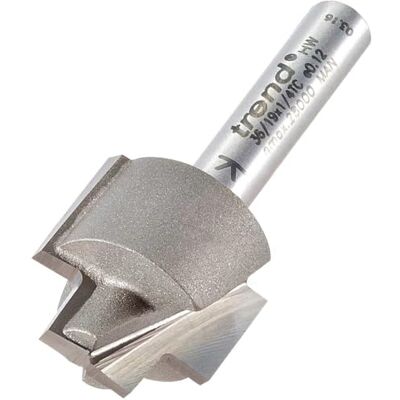 Trend Profesional Fresa para ranurar y rebajar de 19mm, vástago de 1/4 pulgadas, diámetro de corte de 9.5mm, longitud de corte de 19mm, rebaje inferior de 13mm, Trend Profesional Fresa para ranurar y rebajar de 19mm, vástago de 1/4 pulgadas, diámetro de corte de 9.5mm, longitud de corte de 19mm, rebaje inferior de 13mm,