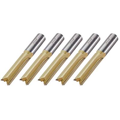 Trend Cortador recto de dos flautas, vástago de 1/2 pulgada, diámetro de corte de 12,7 mm y longitud de corte de 50 mm, punta de carburo de tungsteno, paquete de 5, Trend Cortador recto de dos flautas, vástago de 1/2 pulgada, diámetro de corte de 12,7 mm y longitud de corte de 50 mm, punta de carburo de tungsteno, paquete de 5,