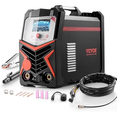 VEVOR Soldador TIG, Máquina de Soldadura Aluminio 6 en 1 de 200 A, Pantalla LED, Eléctrico Máquina de Soldadura TIG con Control Sinérgico IGBT, Ideal para Uso al Aire Libre, 430 x 210 x 360 mm VEVOR Soldador TIG, Máquina de Soldadura Aluminio 6 en 1 de 200 A, Pantalla LED, Eléctrico Máquina de Soldadura TIG con Control Sinérgico IGBT, Ideal para Uso al Aire Libre, 430 x 210 x 360 mm
