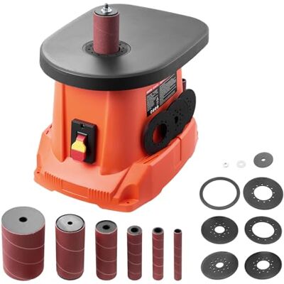 VEVOR Lijadora de Husillo Oscilante, 2000 RPM, 6 Manguitos 12,7–76,2 mm, Carrera 16 mm y Mesa de Hierro Fundido 397 x 295 mm, a Acabado de Muebles, Manualidades y Carpintería, 295 x 400 x 420 mm VEVOR Lijadora de Husillo Oscilante, 2000 RPM, 6 Manguitos 12,7–76,2 mm, Carrera 16 mm y Mesa de Hierro Fundido 397 x 295 mm, a Acabado de Muebles, Manualidades y Carpintería, 295 x 400 x 420 mm