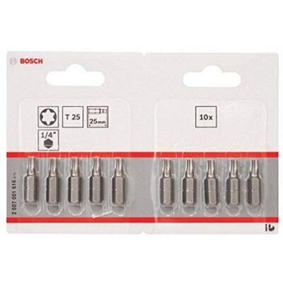 Bosch 2 607 001 616 Punta de atornillar extra dura T25, 25 mm (pack de 10) Bosch 2 607 001 616 Punta de atornillar extra dura T25, 25 mm (pack de 10)