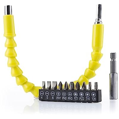 InnovaGoods ® extensor flexible magnetico para atornillador, extensor de broca, herramientas bricolaje, accesorios destornillador, extendor giratorio 360º, adaptadores de brocas. Color Amarillo InnovaGoods ® extensor flexible magnetico para atornillador, extensor de broca, herramientas bricolaje, accesorios destornillador, extendor giratorio 360º, adaptadores de brocas. Color Amarillo