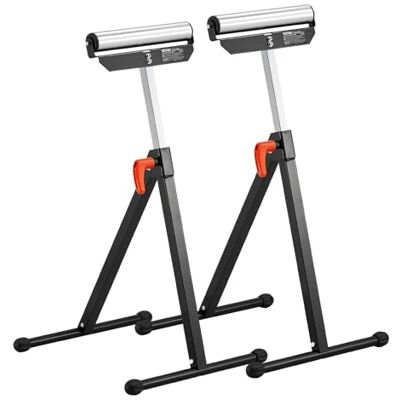 VEVOR 2 PCS Soporte con Rodillos Carga de 61kg, Altura Ajustable 680-1079,5mm con Cabezal de Rodillo de Acero Pulido de 292,1mm para Soporte de Extensión para Carpintería con Salida de Sierra de Mesa VEVOR 2 PCS Soporte con Rodillos Carga de 61kg, Altura Ajustable 680-1079,5mm con Cabezal de Rodillo de Acero Pulido de 292,1mm para Soporte de Extensión para Carpintería con Salida de Sierra de Mesa