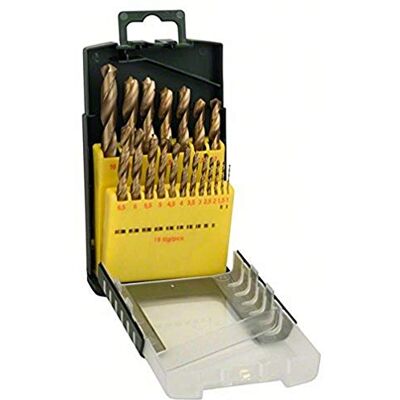 Juego debrocas Bosch - 19 piezas HSS-TiN para metal, plástico, acero Juego debrocas Bosch - 19 piezas HSS-TiN para metal, plástico, acero