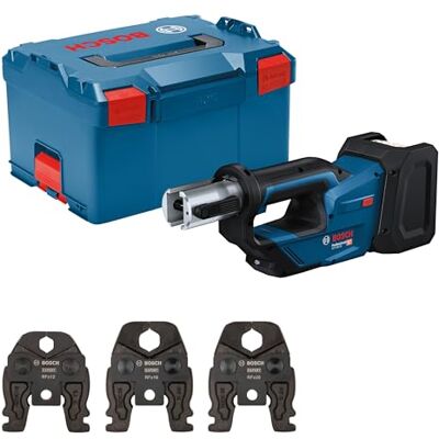 Bosch 18V System Herramienta de Prensado a Batería GPT 18V-19 (19 kN de potencia, cabezal giratorio de 360°, incl. mordaza de prensa comp. RFz12, RFz16, RFz20, L-BOXX) Bosch 18V System Herramienta de Prensado a Batería GPT 18V-19 (19 kN de potencia, cabezal giratorio de 360°, incl. mordaza de prensa comp. RFz12, RFz16, RFz20, L-BOXX)