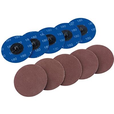 Draper SD3AB Discos de lija (grano 180, óxido de aluminio, 75 mm, 10 unidades), color azul Draper SD3AB Discos de lija (grano 180, óxido de aluminio, 75 mm, 10 unidades), color azul
