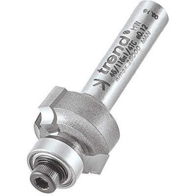 Trend Profesional Fresa de Radio Guiada por Rodamiento, Radio de 2mm, Mango de 1/4 Pulgada, Diámetro de Corte de 16.7mm, Longitud de Corte de 7.7mm, Dos Rodamientos, metal duro (TCT), Trend Profesional Fresa de Radio Guiada por Rodamiento, Radio de 2mm, Mango de 1/4 Pulgada, Diámetro de Corte de 16.7mm, Longitud de Corte de 7.7mm, Dos Rodamientos, metal duro (TCT),