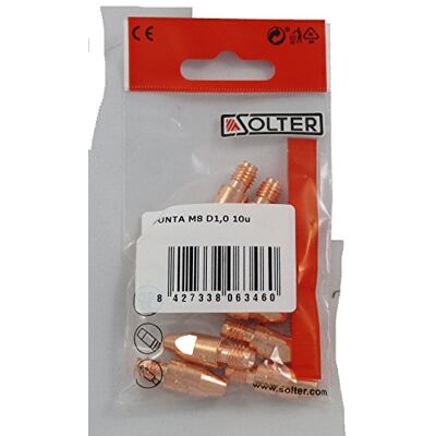 Solter Pack de 10 Puntas de Contacto Cu M8 L30 D1,0, Accesorios de Soldadura Solter Pack de 10 Puntas de Contacto Cu M8 L30 D1,0, Accesorios de Soldadura
