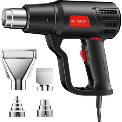 AIUNAOM Pistola de Aire Caliente 2000W Pistola de Calor 50℃~650℃ Control de Temperatura sin Niveles + 2 Velocidades de Aire Calentamiento Rápido Para Soldar, Descongelar y Eliminación de Pintura AIUNAOM Pistola de Aire Caliente 2000W Pistola de Calor 50℃~650℃ Control de Temperatura sin Niveles + 2 Velocidades de Aire Calentamiento Rápido Para Soldar, Descongelar y Eliminación de Pintura
