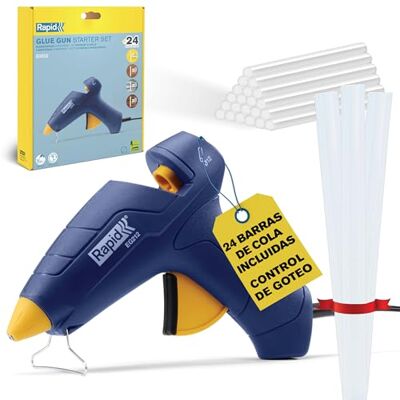 Rapid Pistola per Colla Calda EG212 con 24 Stick da 12mm, per Fai da Te Tempo di Riscaldamento di 3-6 Minuti, Erogazione di Colla di 250 g/h Rapid Pistola per Colla Calda EG212 con 24 Stick da 12mm, per Fai da Te Tempo di Riscaldamento di 3-6 Minuti, Erogazione di Colla di 250 g/h