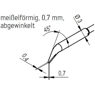 ersa Punta para soldadura (2 unidades, forma de cincel, 0,7 mm) ersa Punta para soldadura (2 unidades, forma de cincel, 0,7 mm)
