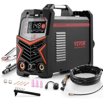 VEVOR Máquina de Soldar TIG 3 en 1 de 205 A, Pantalla LED Grande, Máquina de Soldadura TIG con Inversor IGBT y Arranque de Alta Frecuencia, TIG CC/TIG Pulsado CC/MMA, Varilla, 388 x 160 x 310 mm VEVOR Máquina de Soldar TIG 3 en 1 de 205 A, Pantalla LED Grande, Máquina de Soldadura TIG con Inversor IGBT y Arranque de Alta Frecuencia, TIG CC/TIG Pulsado CC/MMA, Varilla, 388 x 160 x 310 mm