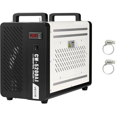 VEVOR Enfriador de Agua Industrial 5460 BTU/h, Sistema de Enfriamiento de Enfriador de Agua con Compresor, Caudal Máximo de 4,2 GPM, Tanque de 7 L, para Máquina de Grabado y Corte Láser de CO2 VEVOR Enfriador de Agua Industrial 5460 BTU/h, Sistema de Enfriamiento de Enfriador de Agua con Compresor, Caudal Máximo de 4,2 GPM, Tanque de 7 L, para Máquina de Grabado y Corte Láser de CO2