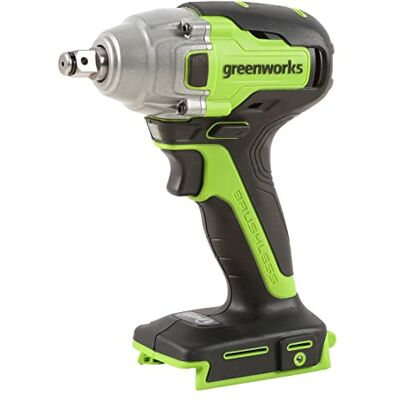 Greenworks Llave de Impacto Inalámbrica con Motor sin Escobillas, 0-2800 rpm, 0-4000 ipm, Torque de 400 Nm, Acoplador de 1/2” (1,27cm) SIN Batería de 24V y Cargador, Garantía de 3 Años Greenworks Llave de Impacto Inalámbrica con Motor sin Escobillas, 0-2800 rpm, 0-4000 ipm, Torque de 400 Nm, Acoplador de 1/2” (1,27cm) SIN Batería de 24V y Cargador, Garantía de 3 Años
