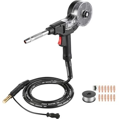 VEVOR Linterna MIG para soldadura 135 A con cable de 3 m, pistola MIG para soldadura por bobina con Miller Spoolmate 100, 11 puntas de contacto de repuesto y alambre de aluminio robusto, para taller e VEVOR Linterna MIG para soldadura 135 A con cable de 3 m, pistola MIG para soldadura por bobina con Miller Spoolmate 100, 11 puntas de contacto de repuesto y alambre de aluminio robusto, para taller e