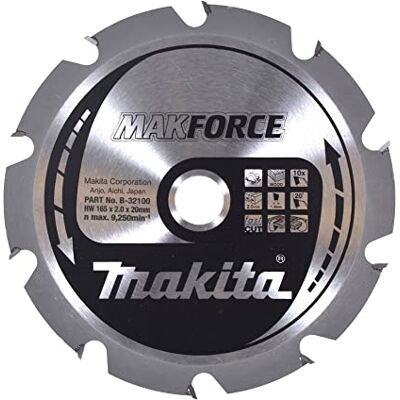 Makita Hoja de Sierra Circular Makforce TCT 165x20mm 10T Madera Makita Hoja de Sierra Circular Makforce TCT 165x20mm 10T Madera