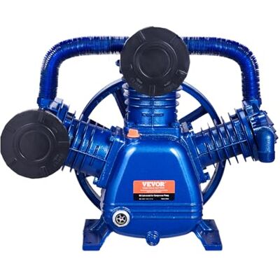 VEVOR Cabezal de Bomba de Compresor de Aire, 10 HP, 17,5 CFM a 90 PSI, Lubricado con Aceite de 3 Cilindros, Hierro Fundido Tipo V de Doble Etapa con Presión Máxima de 185 PSI, 565 x 420 x 486 mm VEVOR Cabezal de Bomba de Compresor de Aire, 10 HP, 17,5 CFM a 90 PSI, Lubricado con Aceite de 3 Cilindros, Hierro Fundido Tipo V de Doble Etapa con Presión Máxima de 185 PSI, 565 x 420 x 486 mm