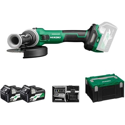 HIKOKI Amoladora angular con batería G3615DVE (36 V, 2 baterías de iones de litio de 2,5 Ah, discos abrasivos Ø: 150 mm, husillo de accionamiento: M14, motor sin escobillas, velocidad de ralentí: 3200 HIKOKI Amoladora angular con batería G3615DVE (36 V, 2 baterías de iones de litio de 2,5 Ah, discos abrasivos Ø: 150 mm, husillo de accionamiento: M14, motor sin escobillas, velocidad de ralentí: 3200