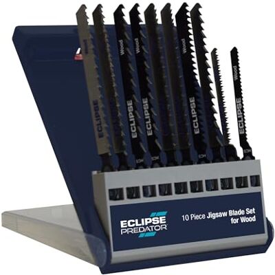 ECLIPSE Professional Tools Juego de 10 cuchillas de sierra de calar para cortar madera ECLIPSE Professional Tools Juego de 10 cuchillas de sierra de calar para cortar madera