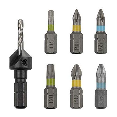 wolfcraft Juego Flipbit para construcción de madera, 7 piezas I I Juego de herramientas para colocar el doble soporte intercambiable wolfcraft Juego Flipbit para construcción de madera, 7 piezas I I Juego de herramientas para colocar el doble soporte intercambiable