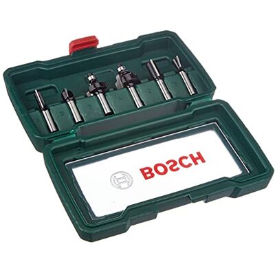 Bosch Set de 6 fresas de metal duro (para madera, vástago de 8 mm, accesorios para fresadora) Bosch Set de 6 fresas de metal duro (para madera, vástago de 8 mm, accesorios para fresadora)