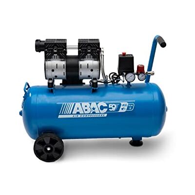 ABAC Compresor de aire silencioso EASE-AIR 50, compresor de aire sin aceite, presión máxima 8 bar, potencia 1 hp, Depósito 50 litros, Nivel sonoro 59 dB ABAC Compresor de aire silencioso EASE-AIR 50, compresor de aire sin aceite, presión máxima 8 bar, potencia 1 hp, Depósito 50 litros, Nivel sonoro 59 dB