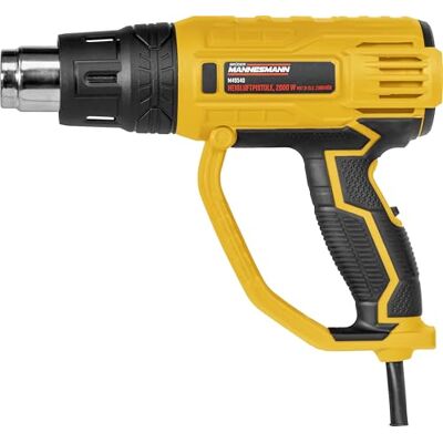 Mannesmann Pistola de aire caliente, 2.000 vatios con accesorios de 9 piezas, Mannesmann Pistola de aire caliente, 2.000 vatios con accesorios de 9 piezas,