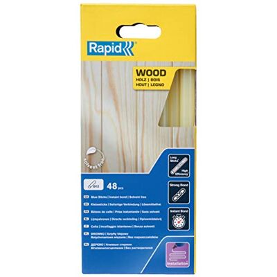 Rapid Paquete de 48 Barras de Cola para Madera, Diámetro 12 mm x 190 mm, Color Amarillo, Adecuadas para Madera, Cartón, Corcho, Sin Disolventes, Pegado Rápido () Rapid Paquete de 48 Barras de Cola para Madera, Diámetro 12 mm x 190 mm, Color Amarillo, Adecuadas para Madera, Cartón, Corcho, Sin Disolventes, Pegado Rápido ()